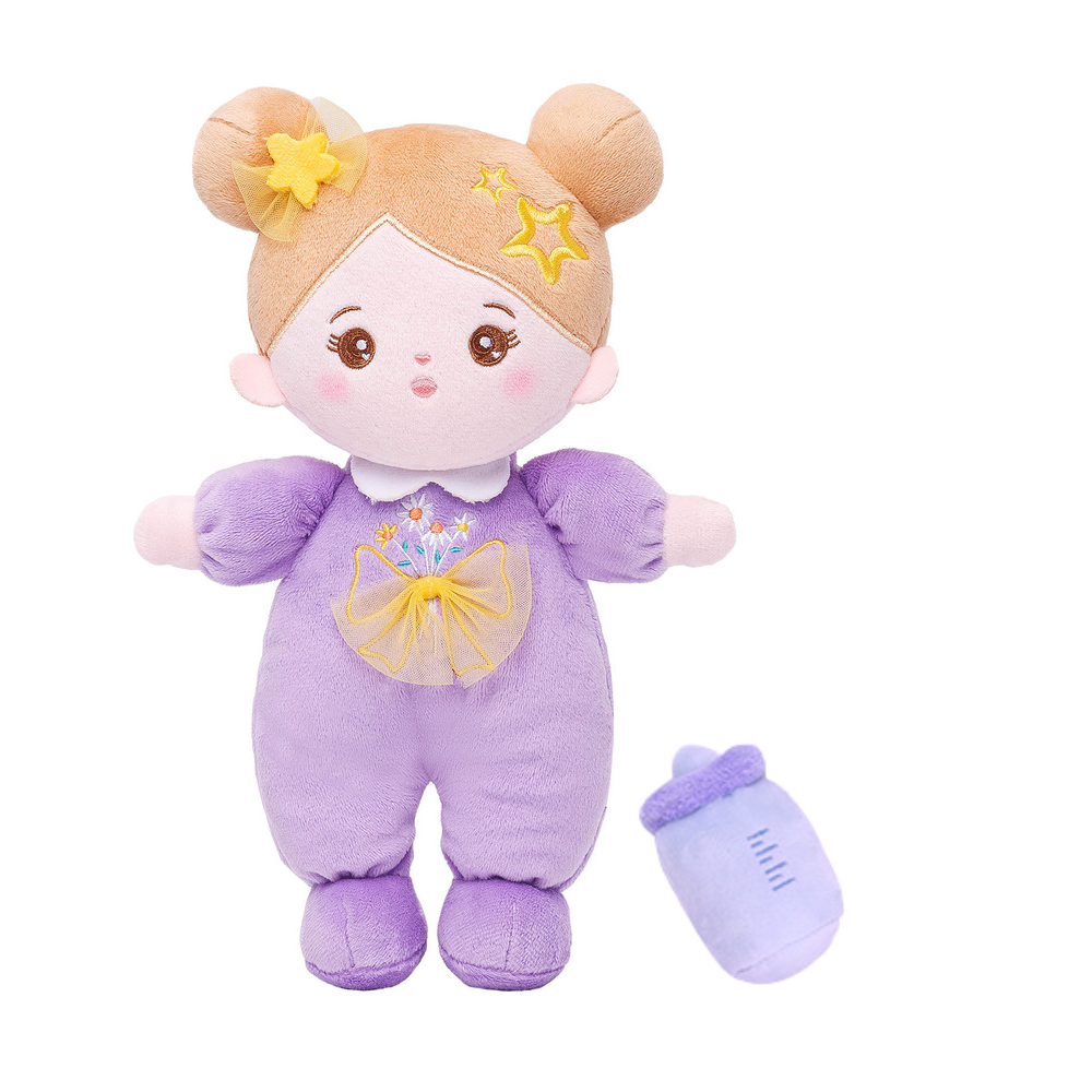 Mini Violett Personalisierte Plüschpuppen mit Offenen Augen & Geschenkset