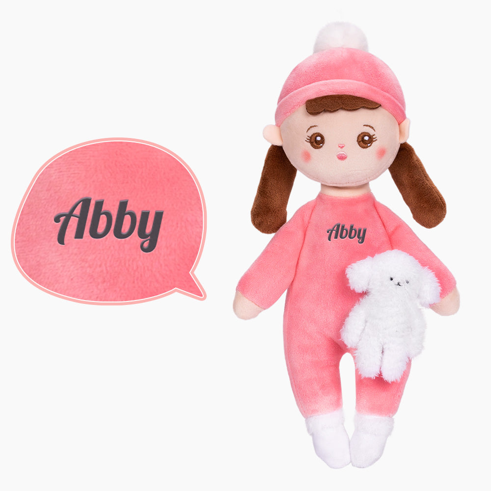 Mini rosa personalisierte Puppe mit offenen Augen