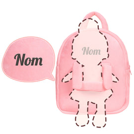 Niedliche Persönlichkeit Plüschrucksack rosa tragbare Puppe (Puppe nicht im Lieferumfang enthalten)
