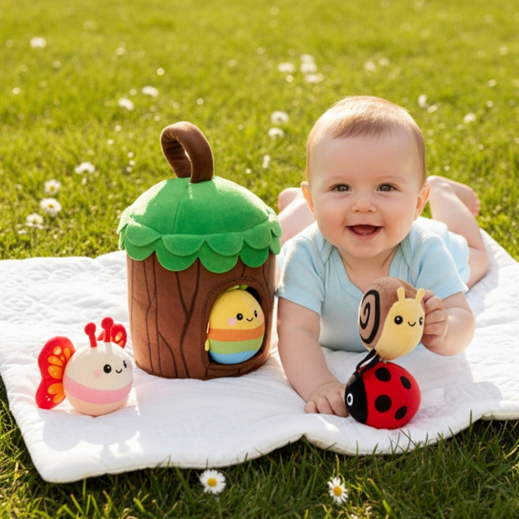 Mein erstes Baumhaus-Spielset | Weiches Sinnespielzeug für Babys ab 6 Monaten