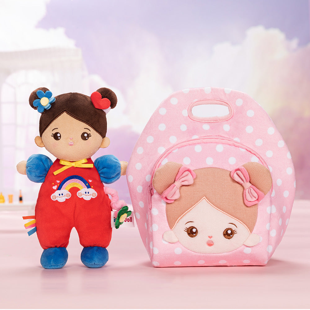 Mini Personalisierte Plüschpuppen mit Offenen Augen im Braune Haut