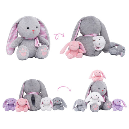 Tierfamilien-Plüschspielzeug-Set – Tiermutter und Tierbabys
