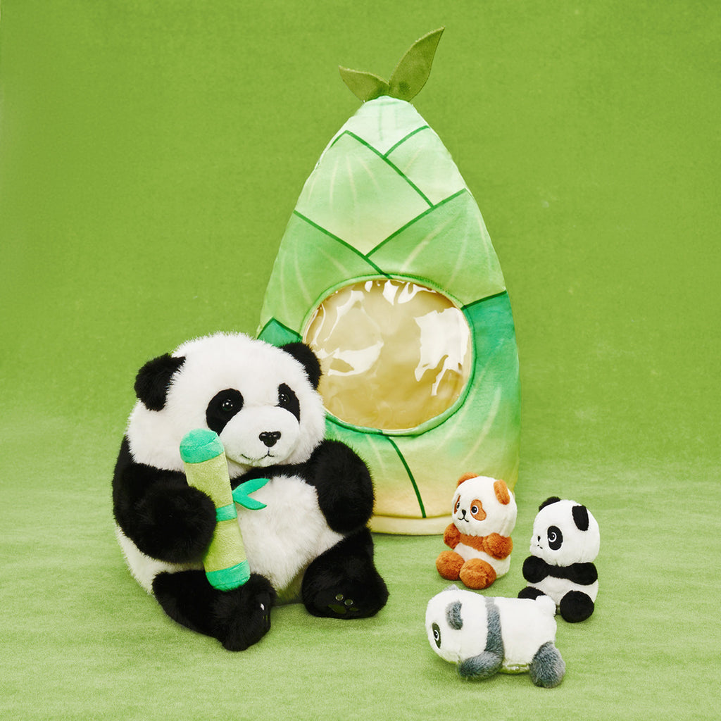 Panda-Tierfamilie-Plüschspielzeug-Set