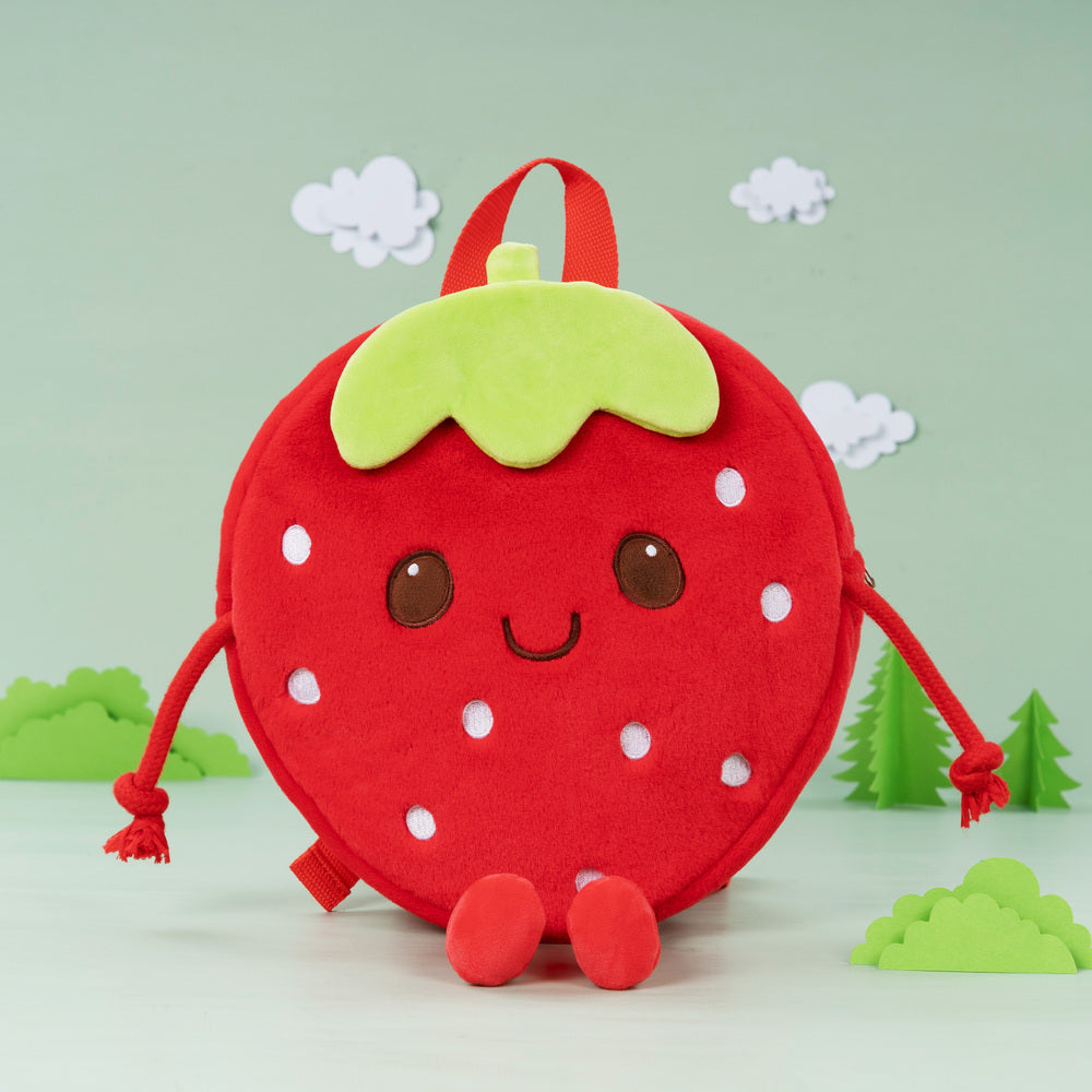 Personalisierter Erdbeer-Plüsch-Rucksack