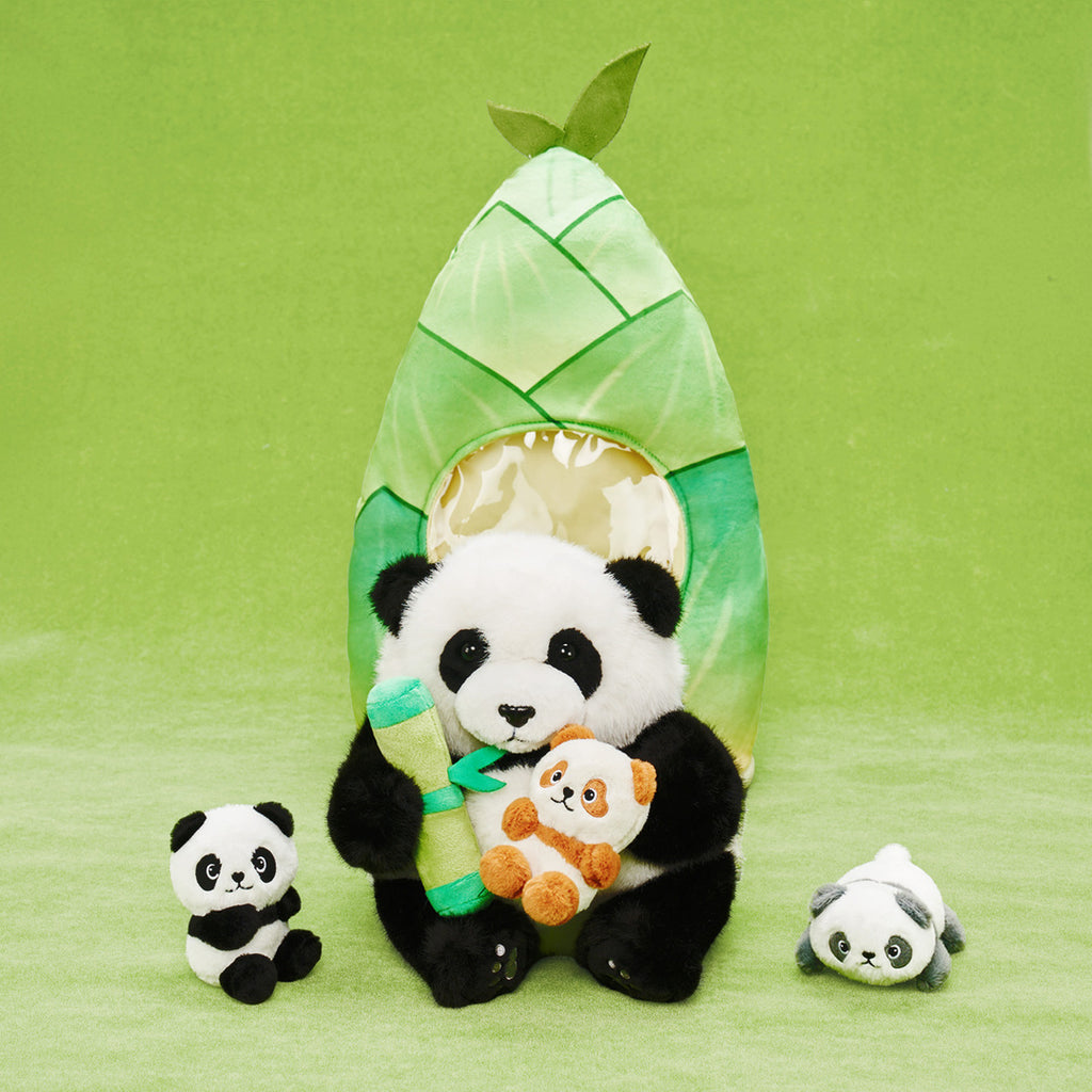 Panda-Tierfamilie-Plüschspielzeug-Set