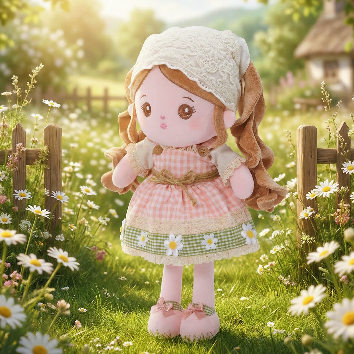 Personalisierte Plüsch-Babypuppe im Landhausstil