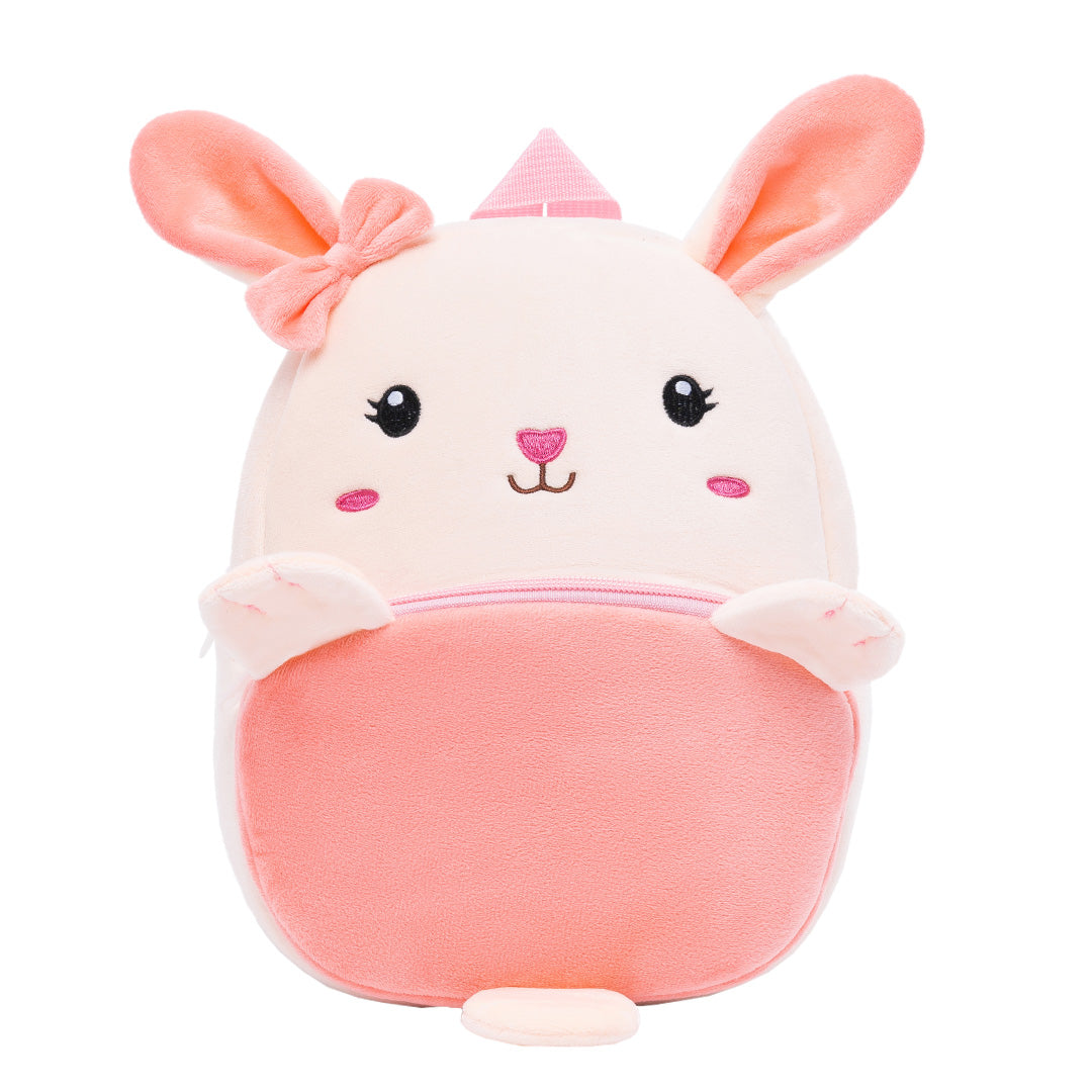 Personalisierter Plüschrucksack Rosa Kaninchen
