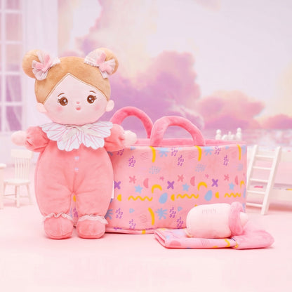 Mini Rosa Personalisierte Plüschpuppen mit Offenen Augen & Geschenkset