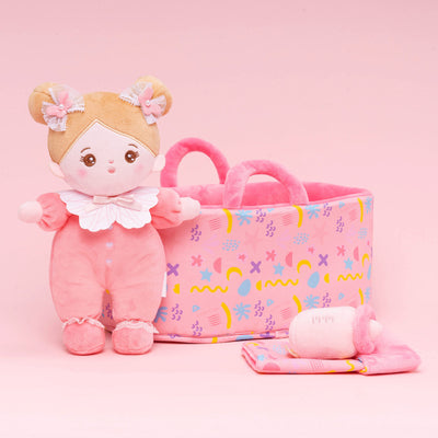Mini Rosa Personalisierte Plüschpuppen mit Offenen Augen & Geschenkset