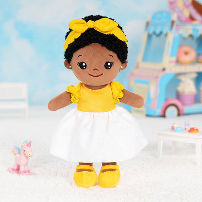 Tiefen Teint Personalisierte Plüschpuppen im Gelbes Kleid