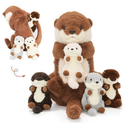 Otter-Plüschtier mit 4 Babys