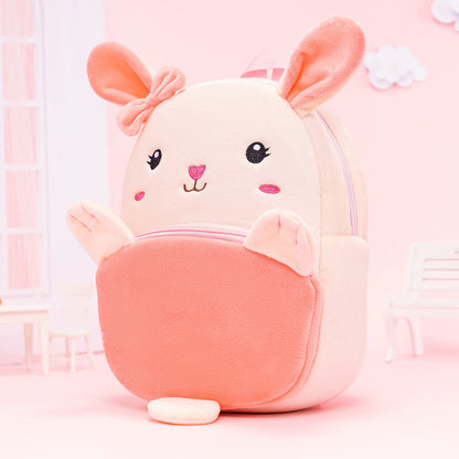 Personalisierter Plüschrucksack Rosa Kaninchen