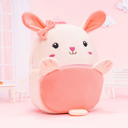 Personalisierter Plüschrucksack Rosa Kaninchen