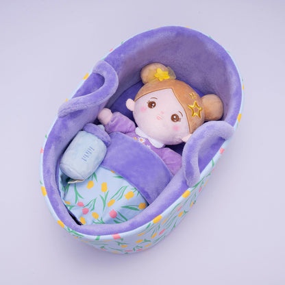 Mini Violett Personalisierte Plüschpuppen mit Offenen Augen & Geschenkset