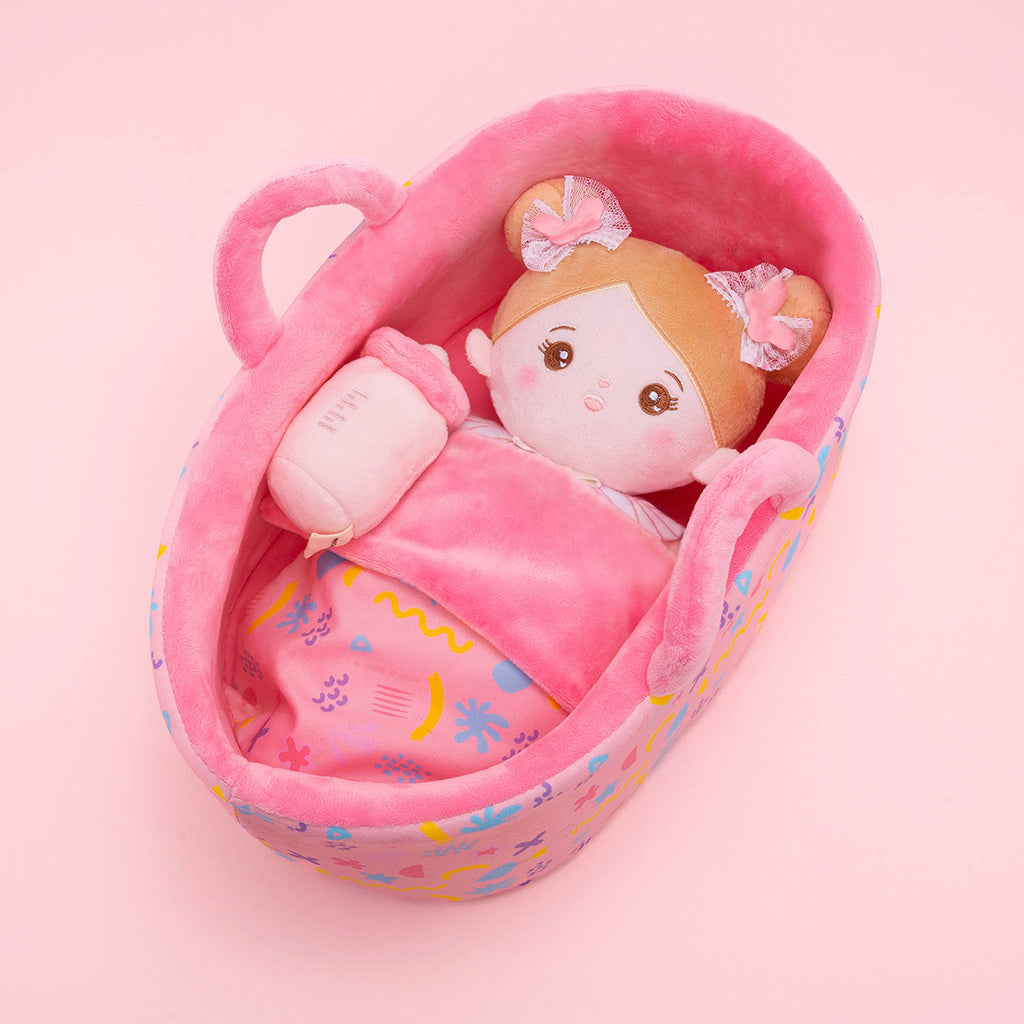 Mini Rosa Personalisierte Plüschpuppen mit Offenen Augen & Geschenkset