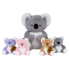 Laden Sie das Bild in den Galerie-Viewer, Plüschspielzeug der Koala-Familie mit 4 Babys Geschenkset für Kleinkinder