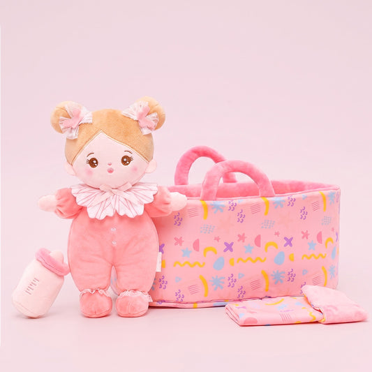 Mini Rosa Personalisierte Plüschpuppen mit Offenen Augen & Geschenkset