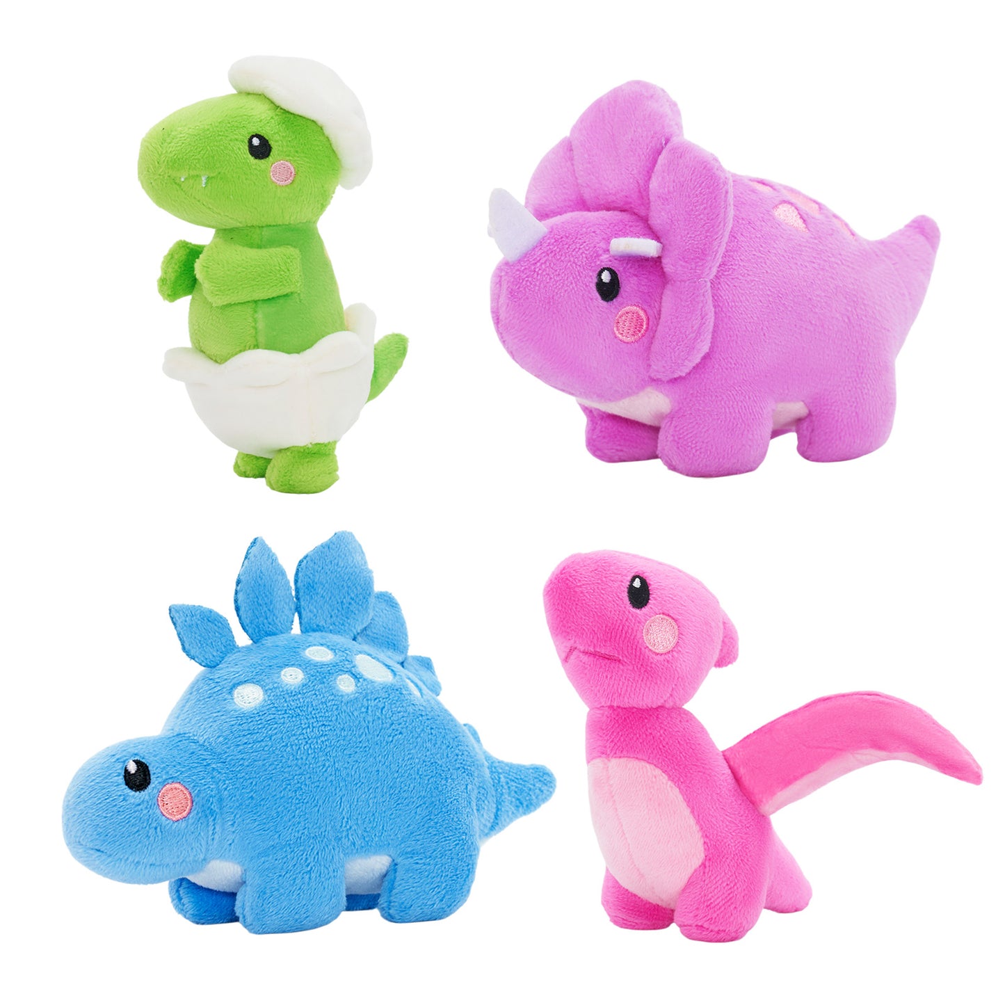 Rosa T-Rex Plüsch-Dinosaurier mit Babys und Umhängeband