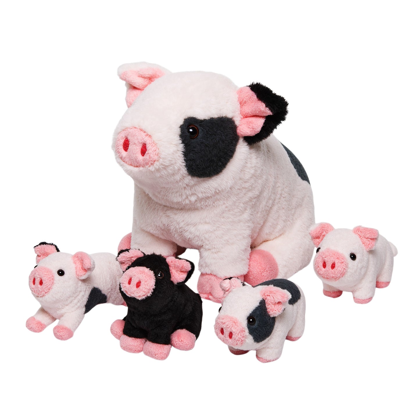 Plüschtier Der Familie Der Gefleckten Schweine, Das 4 Süße Plüschferkel Enthält