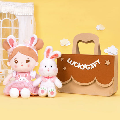 Osterangebot - Personalisiertes Hasenmädchen-Plüschpuppen-Geschenkset