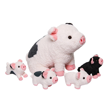 Plüschtier Der Familie Der Gefleckten Schweine, Das 4 Süße Plüschferkel Enthält