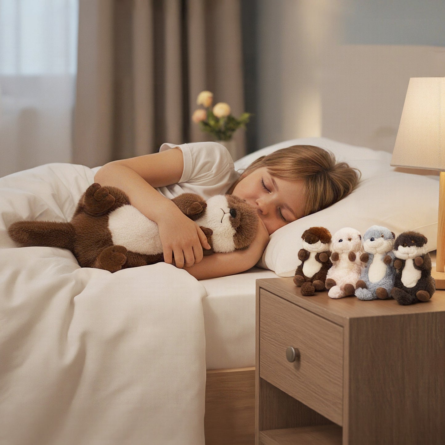 Otter-Plüschtier mit 4 Babys