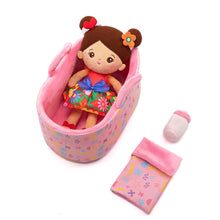 Laden Sie das Bild in den Galerie-Viewer, Personalisierte Puppe und Babybett-Accessoires mit Namen
