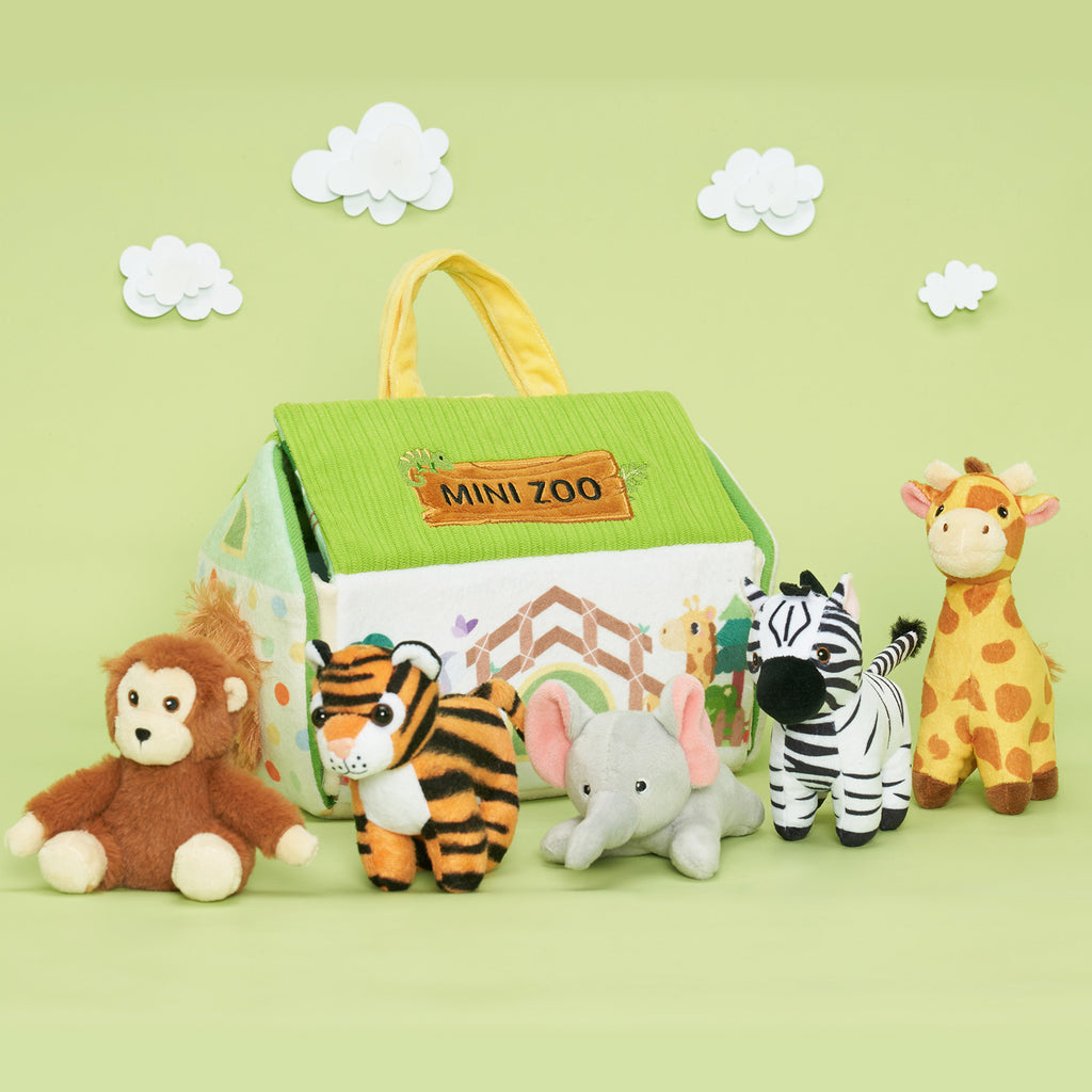 Personalisierte Spielset zum Ersten Plüschspielzeug der Lustiges Zoo-Set