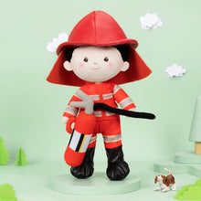 Laden Sie das Bild in den Galerie-Viewer, Personalisiertes Baby&#39;s First Fire Truck Plüsch Sensory Spielzeug Set