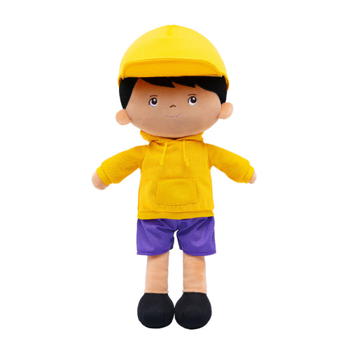 Personalisierte Plüschpuppe für Jungen im Braune Haut