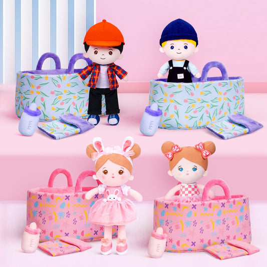 Personalisierte Puppe und Babybett-Accessoires mit Namen