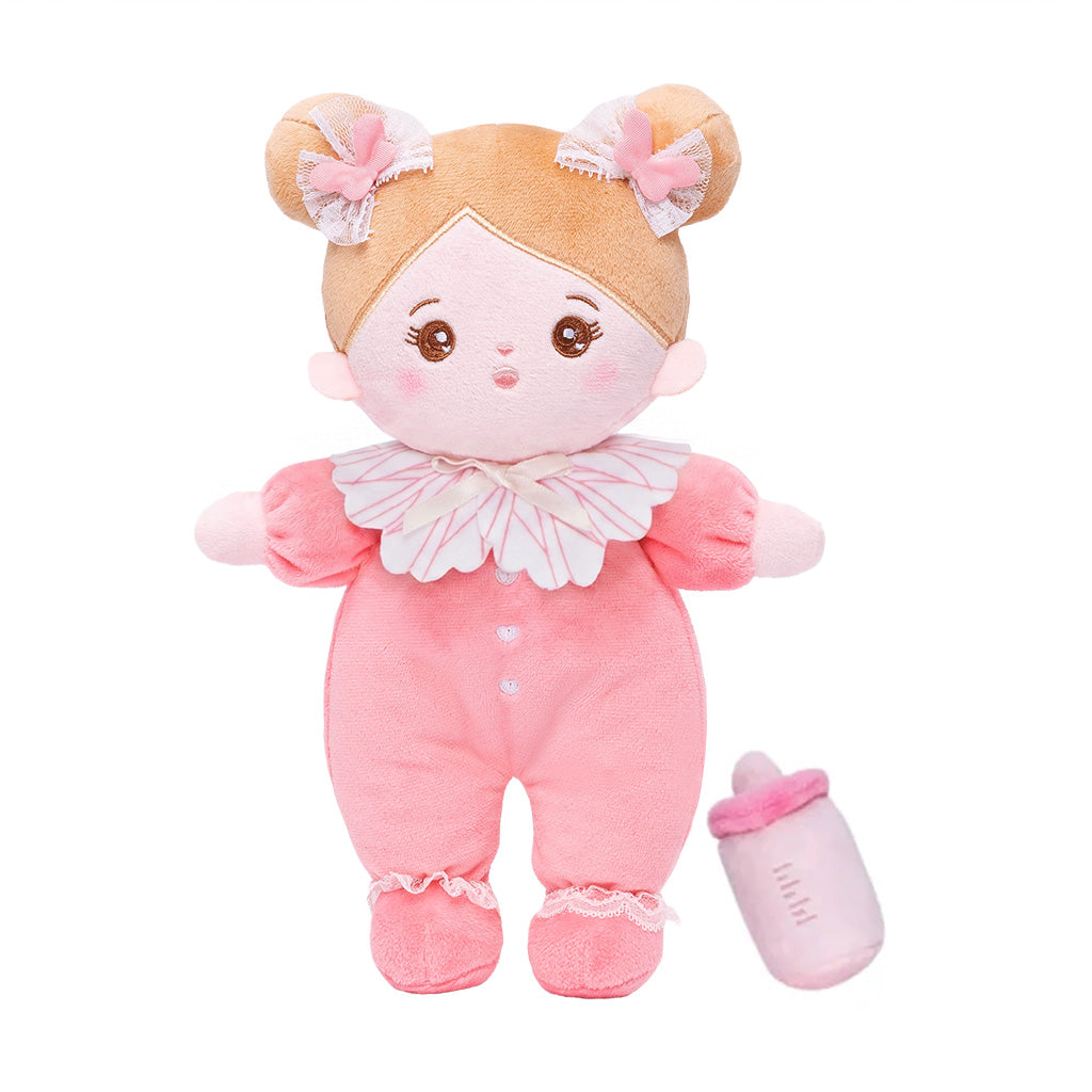 Mini Rosa Personalisierte Plüschpuppen mit Offenen Augen & Geschenkset