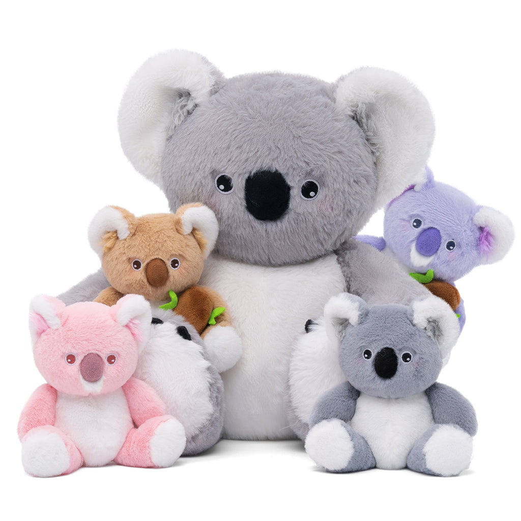 Plüschspielzeug der Koala-Familie mit 4 Babys Geschenkset für Kleinkinder