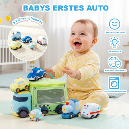Personalisiertes sensorisches Spielzeug-Set „Babys erster Truck“