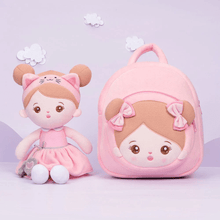 Laden Sie das Bild in den Galerie-Viewer, OUOZZZ OUOZZZ Personalized Doll + Backpack Bundle Pink Cat Girl / With Backpack