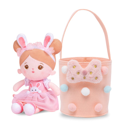 Osterangebot - Personalisiertes Hasenmädchen-Plüschpuppen-Geschenkset
