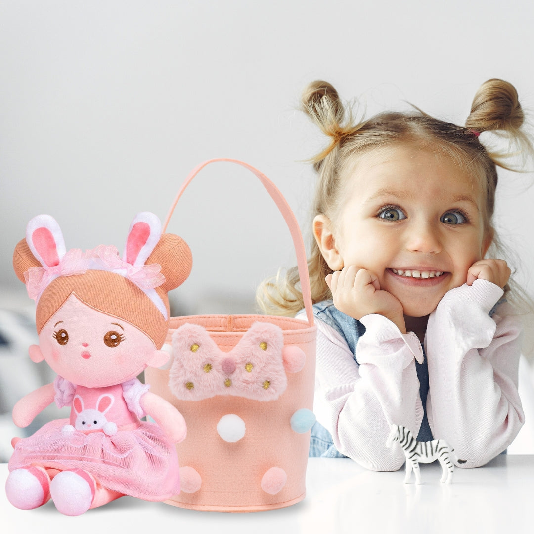 Osterangebot - Personalisiertes Hasenmädchen-Plüschpuppen-Geschenkset