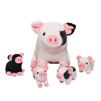 Plüschtier Der Familie Der Gefleckten Schweine, Das 4 Süße Plüschferkel Enthält