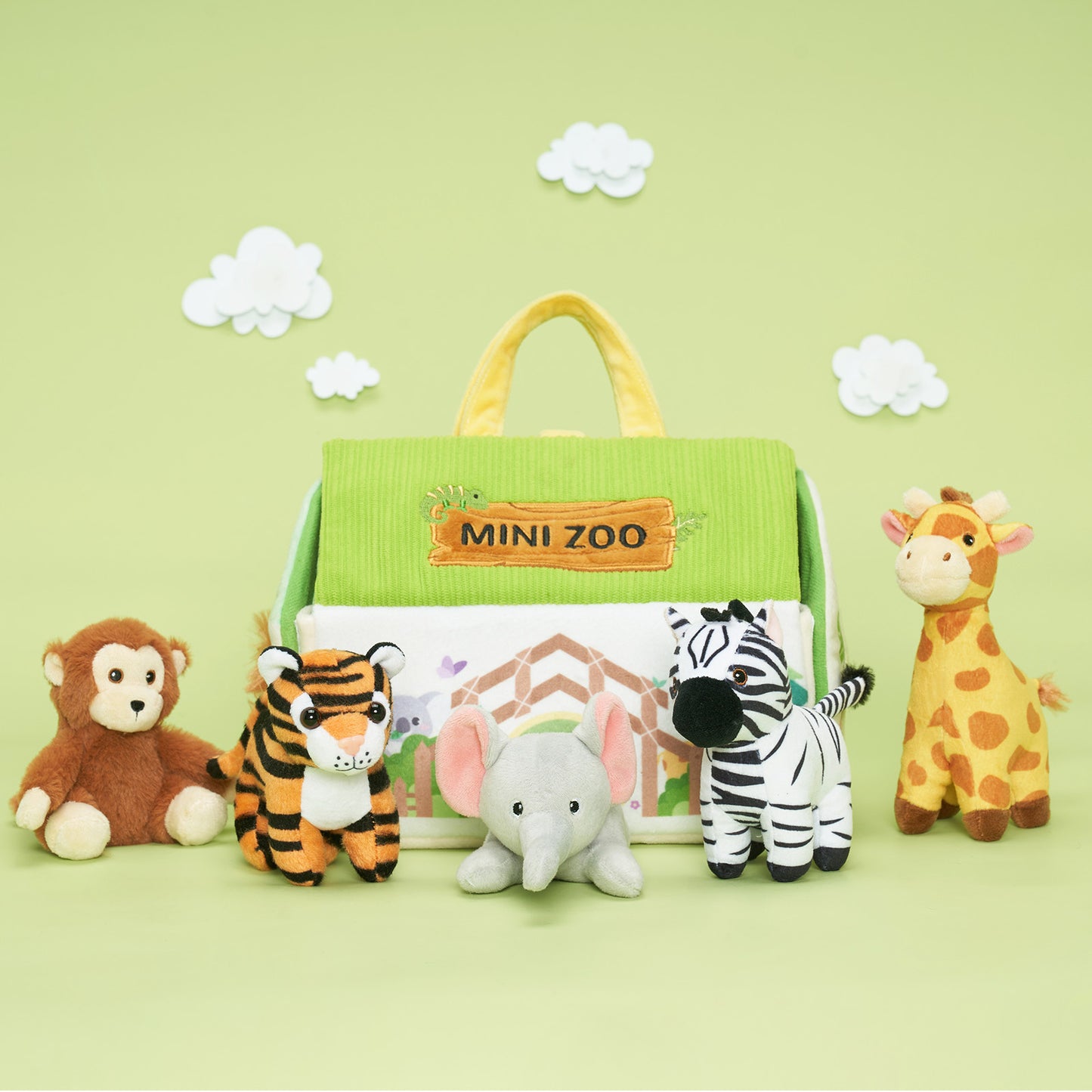 Personalisierte Spielset zum Ersten Plüschspielzeug der Lustiges Zoo-Set