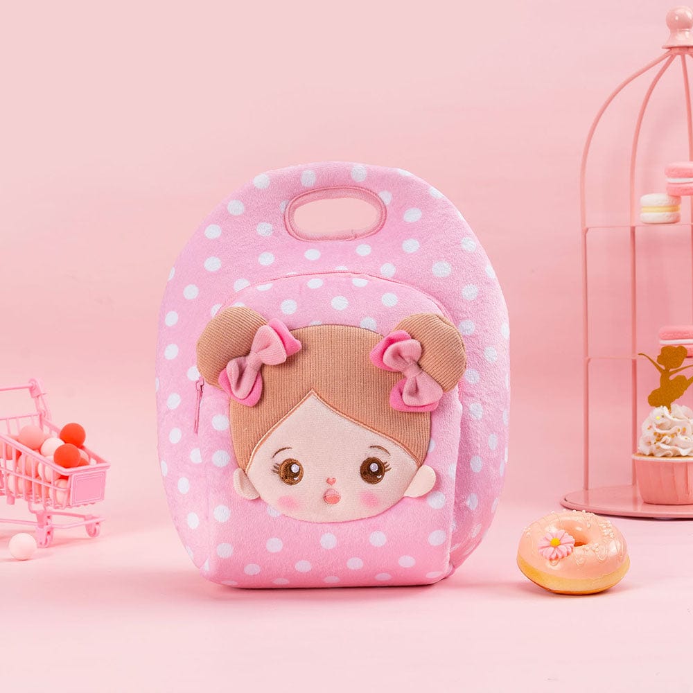 De.Ouozzzshop Personalisierte Rosa Großer Kapazität Plüsch Lunchtasche & Rucksack