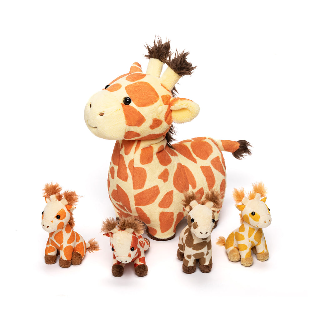 Plüschtier Giraffenfamilie mit 4-teiligem Baby-Geschenkset für Kleinkinder