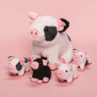 Plüschtier Der Familie Der Gefleckten Schweine, Das 4 Süße Plüschferkel Enthält