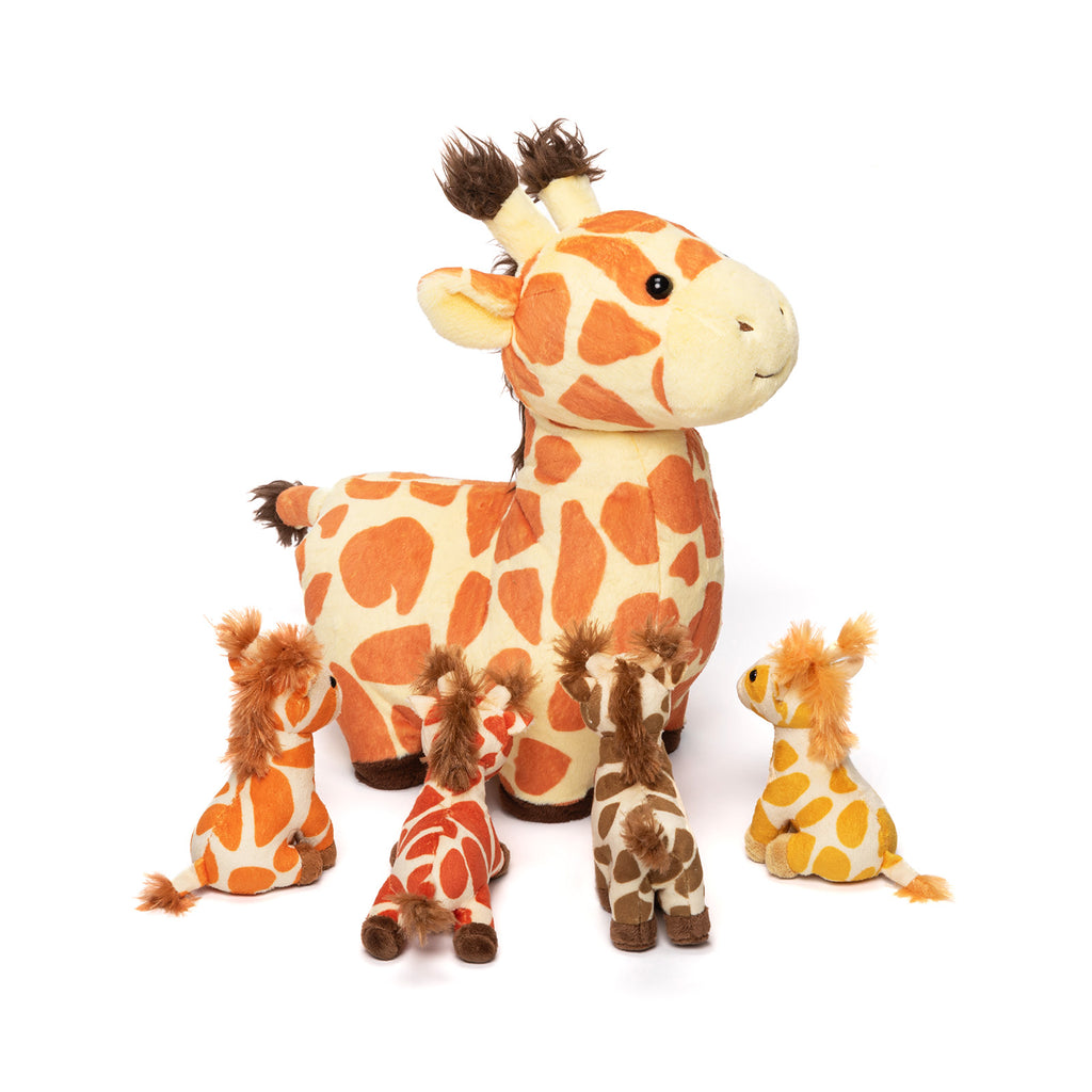 Plüschtier Giraffenfamilie mit 4-teiligem Baby-Geschenkset für Kleinkinder