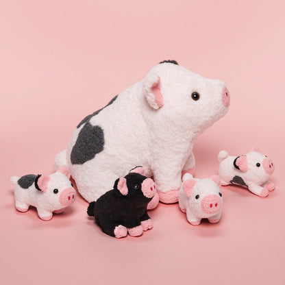 Plüschtier Der Familie Der Gefleckten Schweine, Das 4 Süße Plüschferkel Enthält