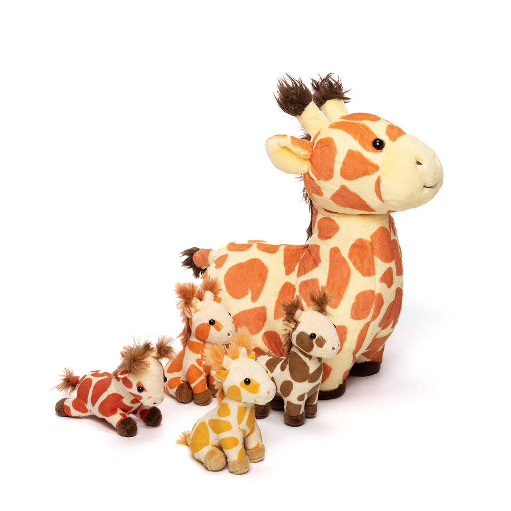 Plüschtier Giraffenfamilie mit 4-teiligem Baby-Geschenkset für Kleinkinder