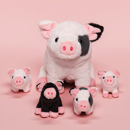 Tierfamilien-Plüschspielzeug-Set – Tiermutter und Tierbabys