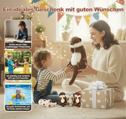 Otter-Plüschtier mit 4 Babys