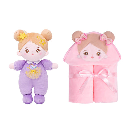 Personalisierte Puppe und 89 cm große, weiche Babydecke (Set)