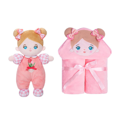 Personalisierte Puppe und 89 cm große, weiche Babydecke (Set)