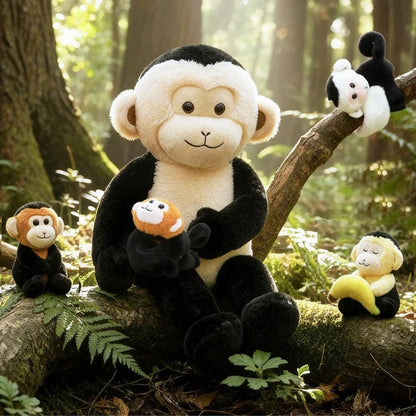 Tierfamilien-Plüschspielzeug-Set – Tiermutter und Tierbabys